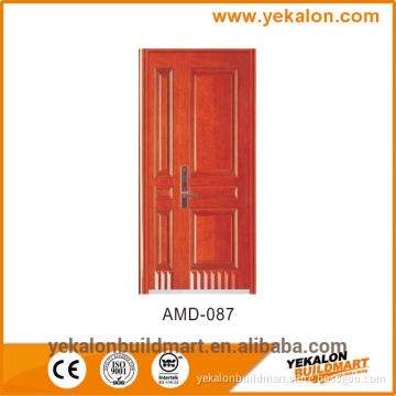 Yekalon AMD-087 wood finish Armored door pannel series fashion design mother and son steel security door